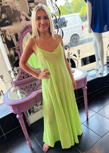 CARMEL Maxi Dress in Lime Green